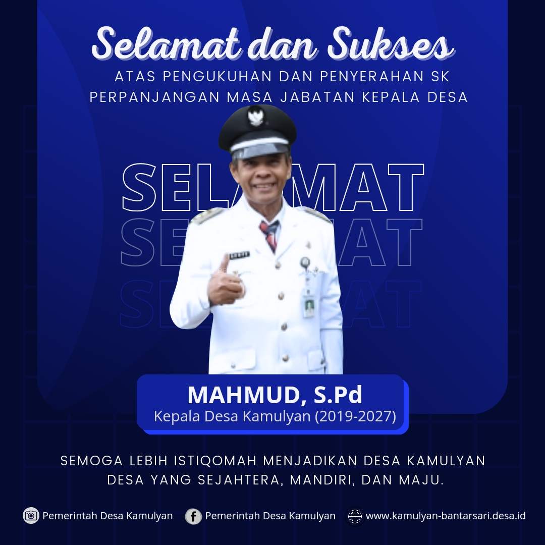 KEPALA DESA KAMULYAN PEROLEH SK PERPANJANGAN JABATAN HINGGA 2027