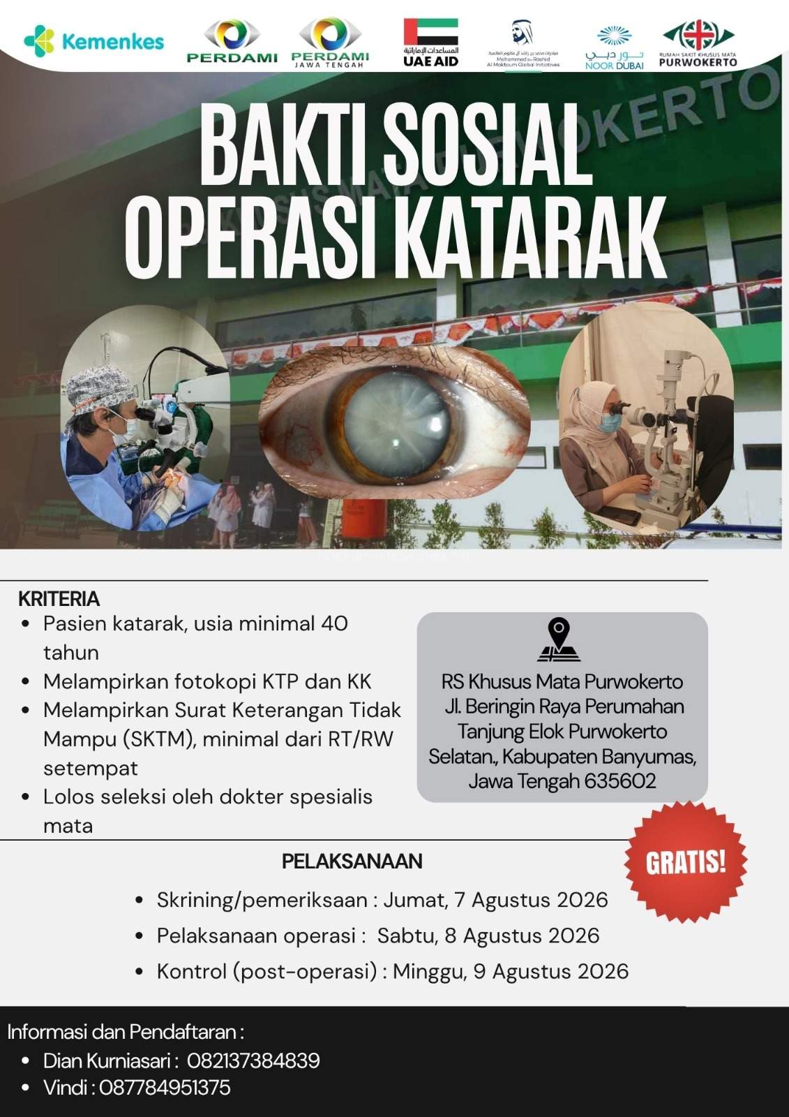 Pengumuman Bakti Sosial Operasi Katarak